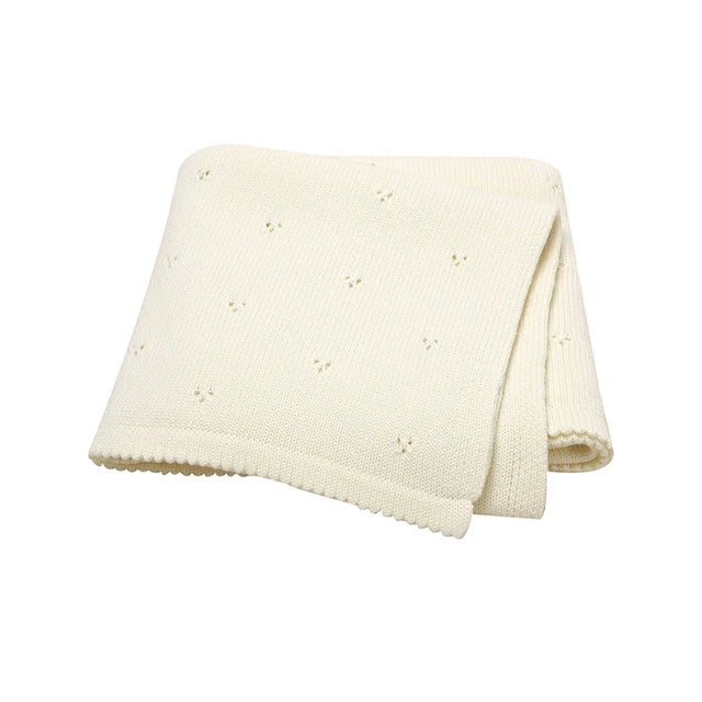Knitted solid color hollow point duvet cover for male and female babies